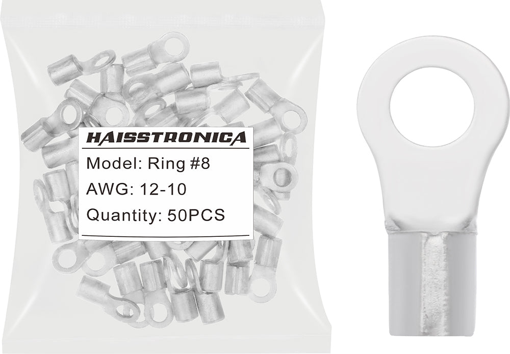 haisstronica Non-insulated Wire Terminals AWG 12-10 50PCS