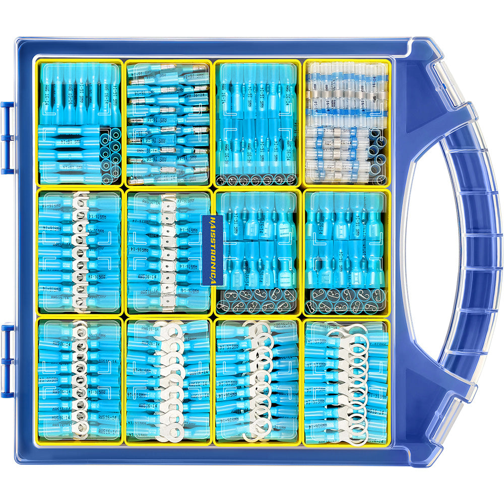 680PCS Heat Shrink Connectors Kit Blue AWG16-14