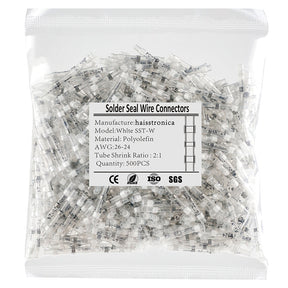 haisstronica 500pcs Solder Seal Wire Connectors White AWG26-24