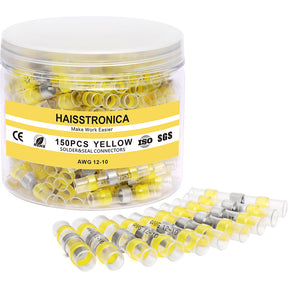 150PCS Yellow 12-10 | Marine Grade Solder Seal Wire Connectors | Waterproof Wire Connectors