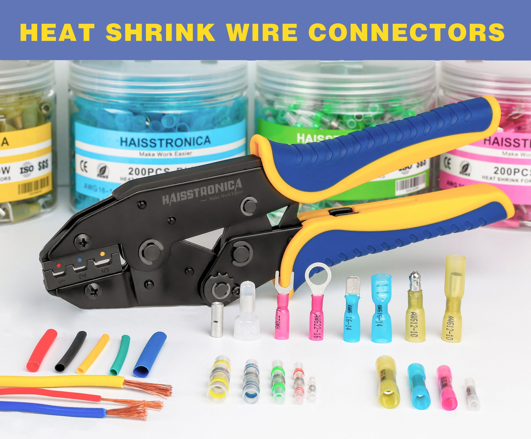 260PCS Marine Grade Heat Shrink Ring Connectors Kit